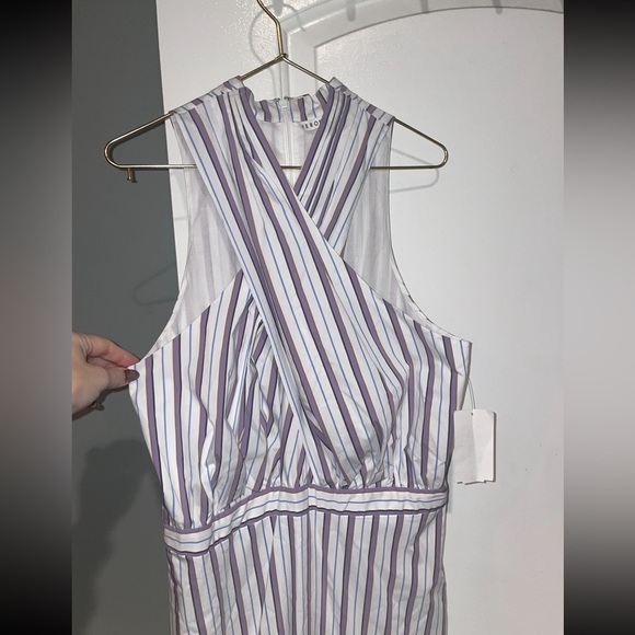New! Veronica beard Radley Striped Halter Poplin Midi Dress 💜 size 8 NWT! - Picture 15 of 16